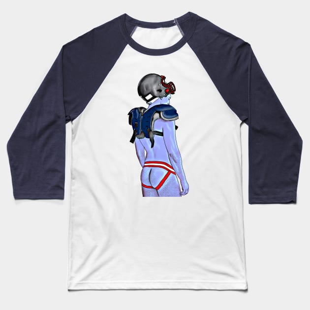 Wide Receiver (Art) Baseball T-Shirt by JasonLloyd